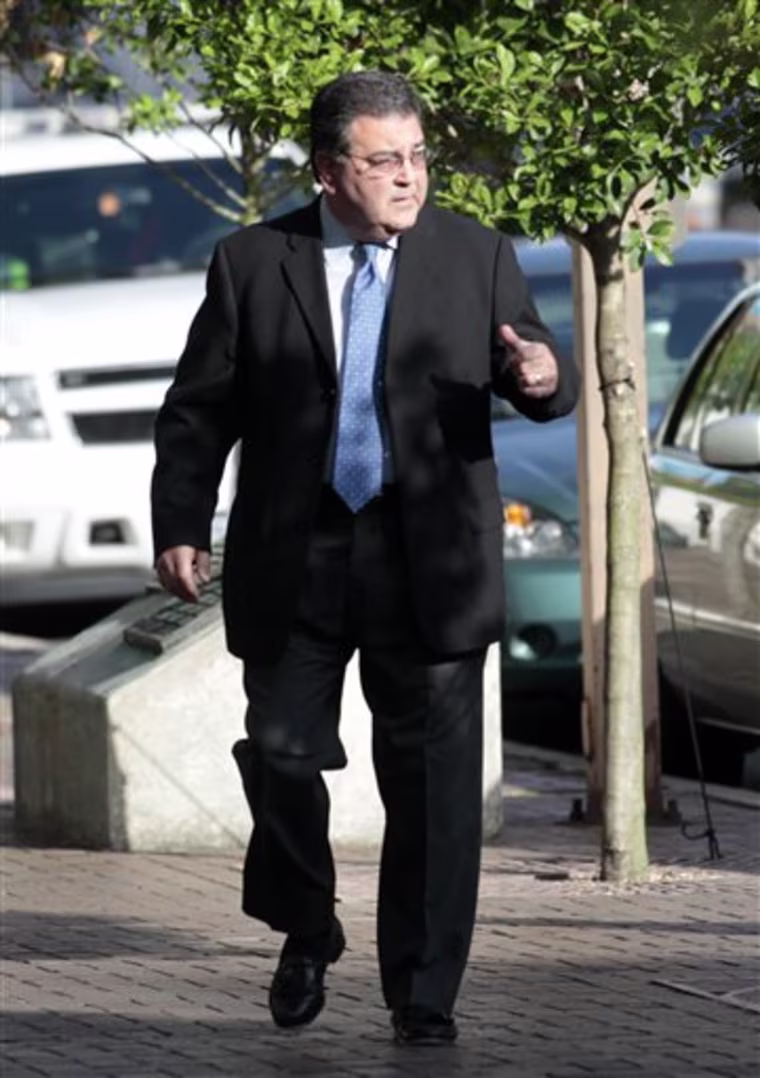 Retired New Orleans police sgt. Arthur Kaufman arrives at Federal court for the start of jury selection in his trial, in New Orleans, Wednesday, June 22, 2011. Kaufman is charged with covering up the deadly shootings of unarmed residents on a bridge in Hurricane Katrina's chaotic aftermath, and he is being tried with four co-defendants. (AP Photo/Gerald Herbert)